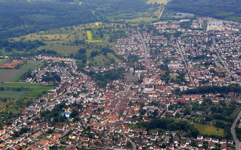 Wintergarten-Fachbetriebe in Neuhausen auf den Fildern: Luftbild – Foto: Photo: Andreas Praefcke Wintergarten-Fachbetriebe in Neuhausen auf den Fildern: Luftbild